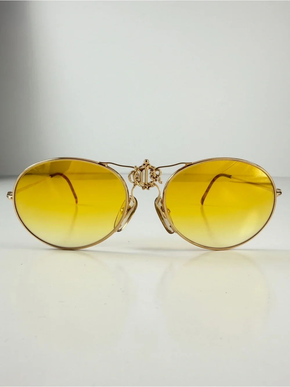 Dior 2640 Royal Crest DeadStock 80s Wire Aviator Custom Sunglasses Lens Full Set